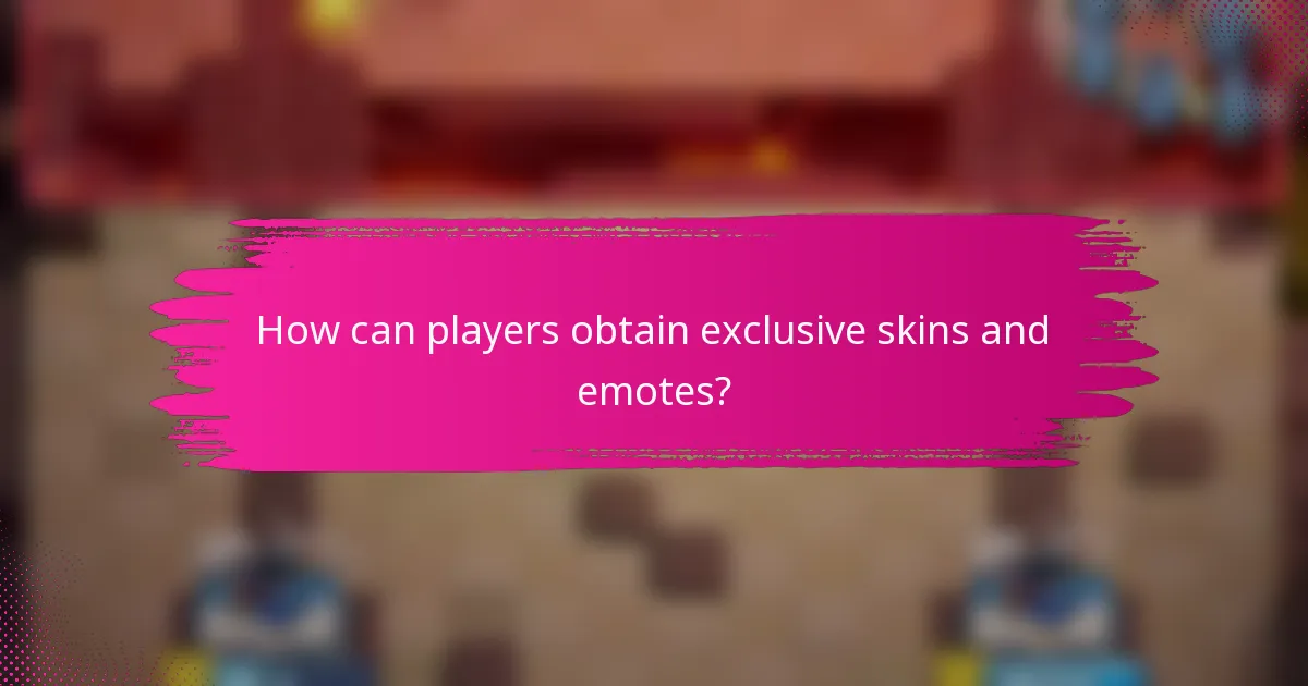 How can players obtain exclusive skins and emotes?