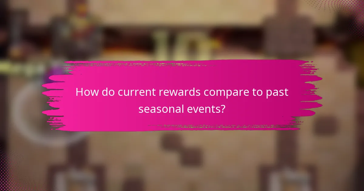 How do current rewards compare to past seasonal events?