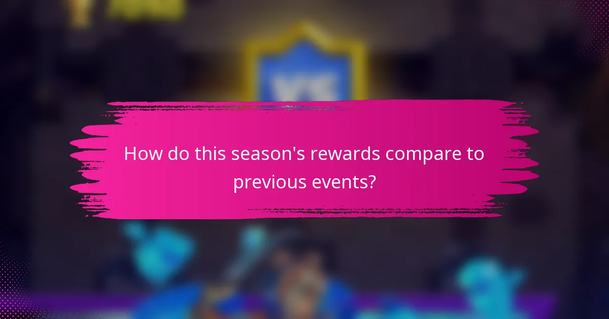 How do this season's rewards compare to previous events?