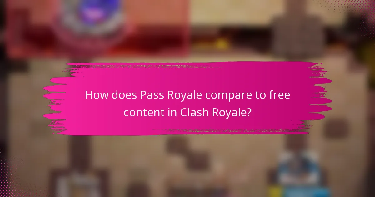 How does Pass Royale compare to free content in Clash Royale?